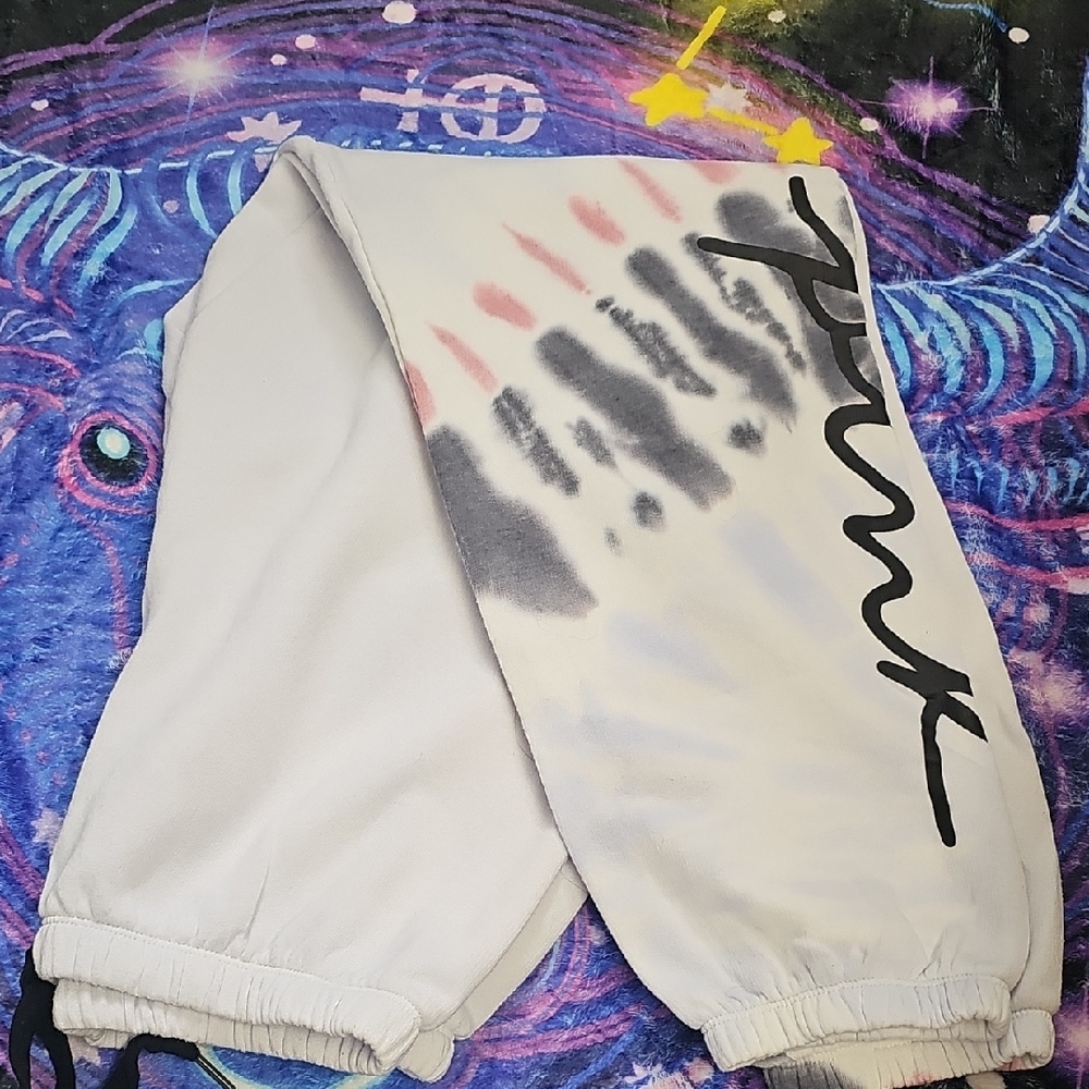 PINK Victoria's Secret White and Black Kids Joggers